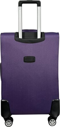 Чемодан-валіза на колесах з тканини, розширюваний, з подвійними колесами (M/L/XL/XXL або набір 4 шт.), м'яке багаж (фіолетовий, ручна поклажа (55 см))