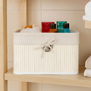 Relaxdays Bamboo Storage Basket Set