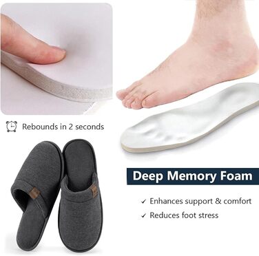 Чоловічі тапочки RockDove LiteStep з вафельної в'язки для дому (40/42 EU, темно-сірий)