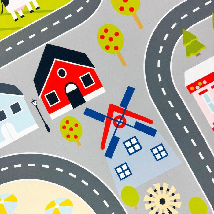 Дитячий килим Teppich-Traum з міською панорамою, сірий, 80x150 см