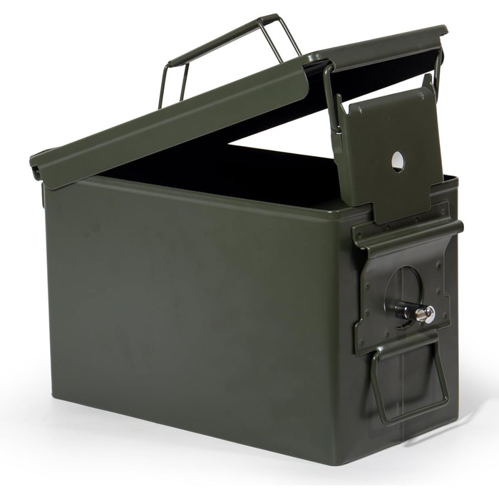 Ammunition Box, US Ammo Box, Cartridge Box, Lithium Battery Storage Box, Ammunition (Lockable - 28cm)