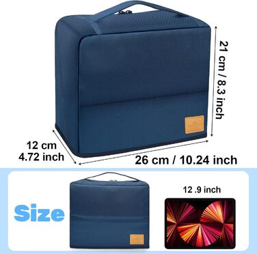 Чоловіча та жіноча дорожня косметичка Lermende з подвійною блискавкою, великий об'єм, зручна ручка для подорожей. (Синій)