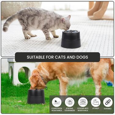 Станція годування Belle Vous для собак з висувними мисками, 400 мл, миска з нержавіючої сталі з антиковзним підставкою, велика/мала/середня собака/кіт