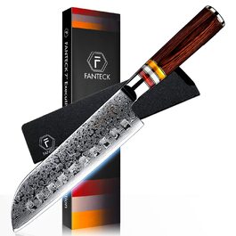 Ніж кухарський FANTECK Kiritsuke Damast 24 см, сталь VG-10 (67 шарів), рукоять Pakkaholz, подарункова коробка
