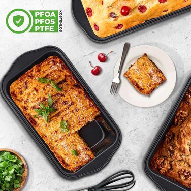 Набір форм для випічки NutriChef 4 шт. з антипригарним покриттям з вуглецевої сталі - для хліба, до 230°C, без PFOA/PFOS/PTFE