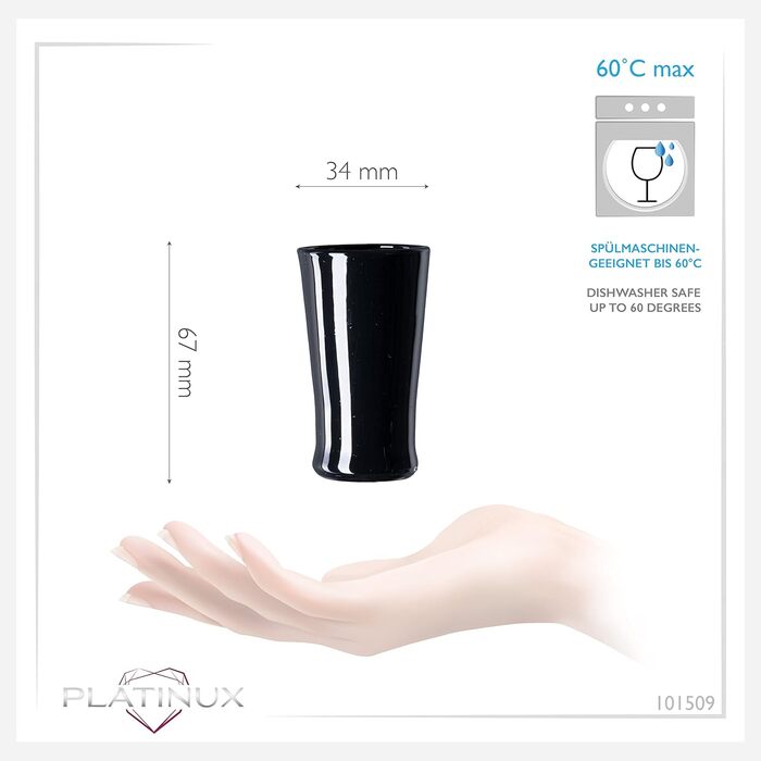 Чорні келихи для шампанського PLATINUX (6 шт.) 210 мл - келихи для шампанського, келихи для ігристі, шотові келихи