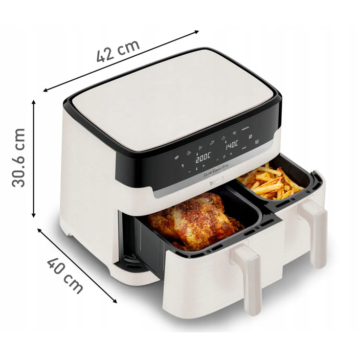 Аерофритюрниця Tefal Dual Easy Fry Essential EY901AE0, біла