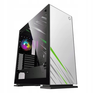 Ігровий корпус для ПК Tower ATX Midi White Coil, загартоване скло, USB