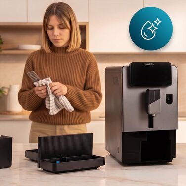 Кавомашина автоматична Cecotec Cremmaet Latte Art Elite 1500 Вт, 19 бар, керамічні жорна, 1.1л + 400мл, для капучино та лате