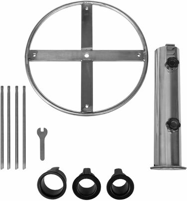 Andora Parasol Base XL Stainless Steel with Adapter 48/39/34 mm - Parasol Stand for Lawn