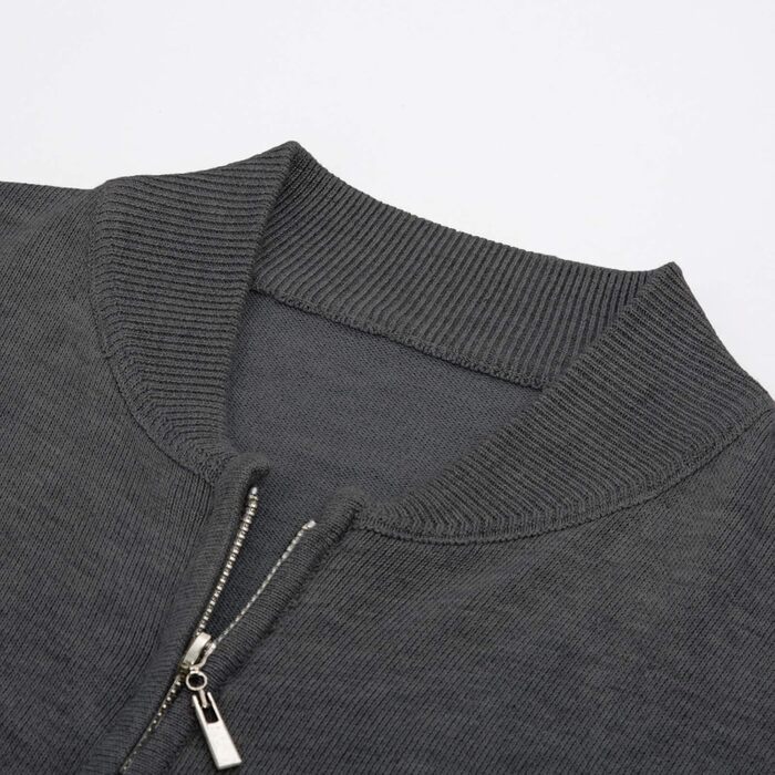 Кардиган чоловічий PJ PAUL JONES з рельєфним в'язанням, на блискавці, зі стійким коміром, зимовий, сірий (L)