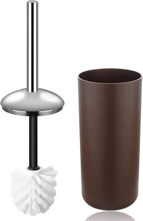 Комплект аксесуарів для ванної кімнати на 6 предметів з пластику, коричневий. Набір для ванної: дозатор для мила, тримач для зубних щіток, стакан, мильниця, щітка для унітазу, сміттєвий бачок.