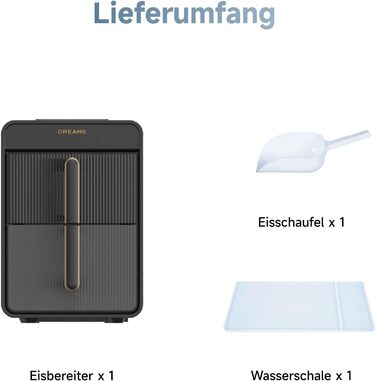 Машина для приготування льоду Dreame Aura: швидке виробництво, ізольований бак, 2 розміри, LED, самоочищення