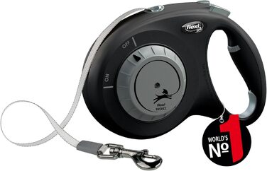 Flexi Select рулетка для собак чорна, 7 м, регулювання 0-7 м, до 25 кг