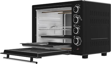 Міні-піч TurboTronic 35л з конвекцією, чорна, 1600W, з 2 дека, таймером, функцією грилю та піци