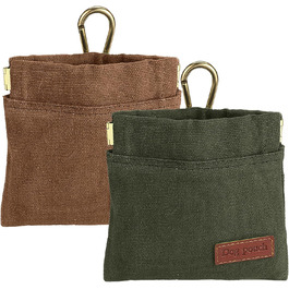 Сумка для тренування собак Leckerlibeutel, 2 шт., для цуценят, з автоматичним дозатором, для прогулянок, зеленого та хакі кольору