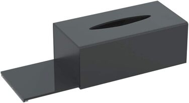 HIIMIEI Cosmetic Tissue Box, 25.0x13.0x9.0 cm Acrylic Tissue Box | Tissue Box with Magnetic Cover for Dining Room Bathroom Bedroom Car Office - Matte Black