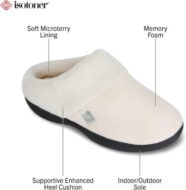 Тапочки жіночі Isotoner Classic Hoodback W з меморіальною піною, Peony, X-Large / 9.5-10 US (37/38 EU)