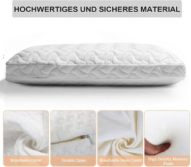 Ортопедична подушка для шиї та голови Classic з ефектом пам'яті (Memory Foam), ергономічна, середньої та високої жорсткості, з дихаючим знімним чохлом, біла