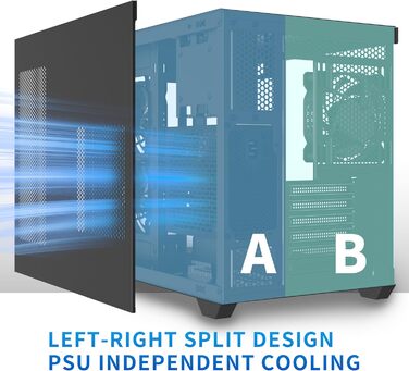 Корпус для ПК ATX MUSETEX Y6, чорний, з 3 вентиляторами, скляна панель, Type-C, Mid Tower