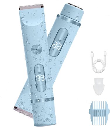 Електричний триммер для жінок, Bikini-trimmer, водонепроникний, для догляду за тілом (Blue)