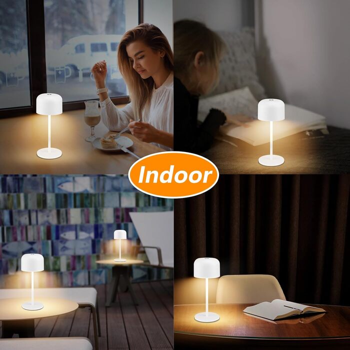 Акумуляторний світлодіодний настільний світильник Klighten з димером, чорний, алюміній, IP54, 21см. 3 кольори світла (3000K-6000K), USB-C, комплект 2 шт.