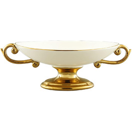 Золота етажерка Fanquare з 2 ярусами з кераміки та порцеляни, підставка для тортів, фруктів та капкейків