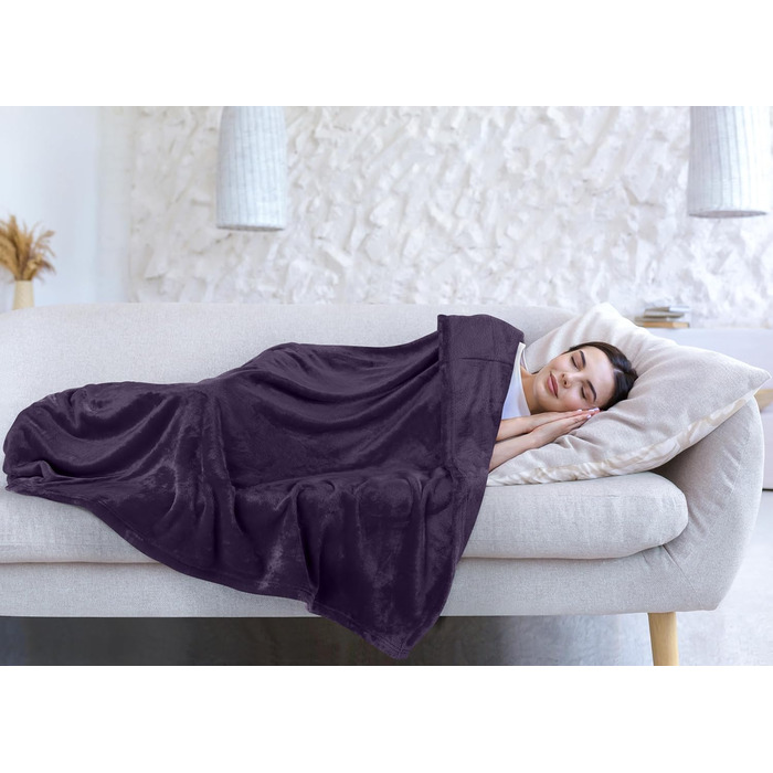 Плед Utopia Bedding: теплий та м'який флісовий плед 200x150 см (Lila)