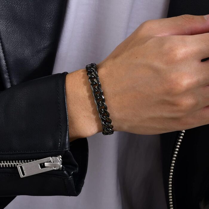 Чоловічий браслет TempBeau: браслет на руку з нержавіючої сталі, панцерна ланцюг, стильний аксесуар для чоловіків, 19-21 см, подарунок для тата/друга