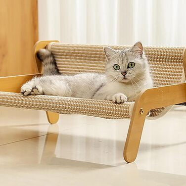 Крісла-лежанки для котів з сизалевим покриттям, гамаки, лежанки, крісла-гойдалки для котів (Хакі)