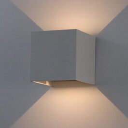 LED вуличне освітлення K-Bright 7W: настінний світильник з регульованим світловим променем, тепле біле світло, IP65, сірий