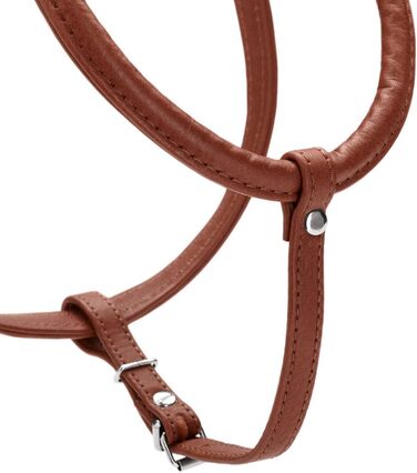 Нашийник для собак HUNTER Round & Soft Canadian UP, колір: Cognac, м'яка, еластична шкіра, прошитий по колу, щадний до хутра, екологічний, Made in Germany, розмір: S/1 S/1 cognac