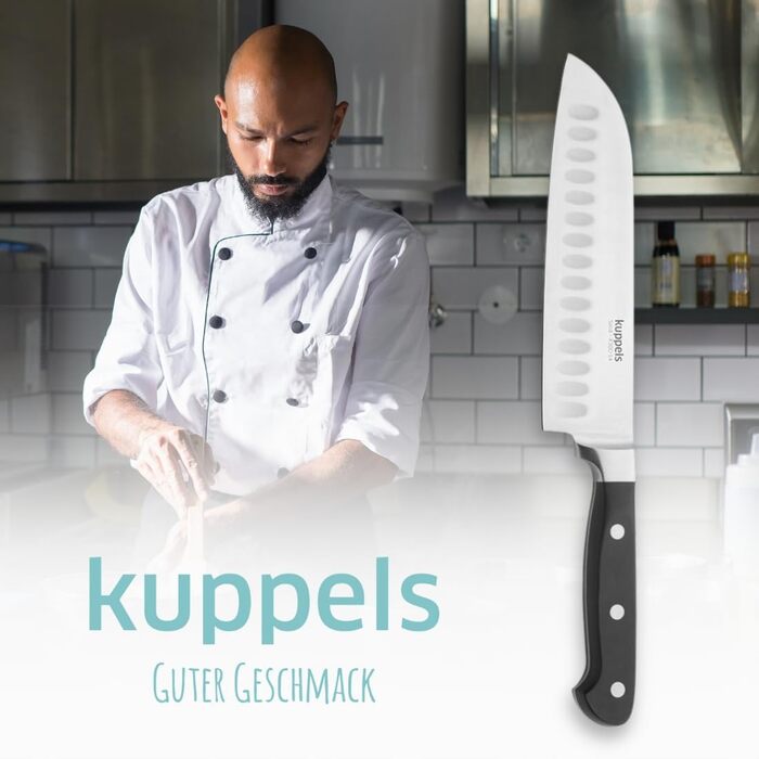 Ніж шеф-кухаря Kuppels SOLID: гострий, з нержавіючої сталі, для професійного використання