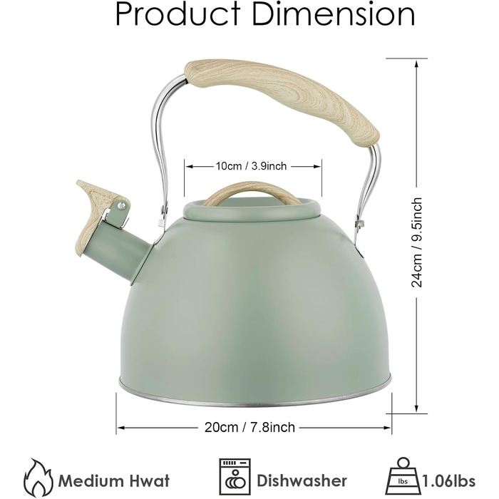 Свисток-чайник для індукційних плит, 3 л, нержавіюча сталь. Підходить для газових, індукційних та електричних плит