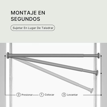 Розпірна штора для ванної MEISENBERG 70-120 x 25 мм