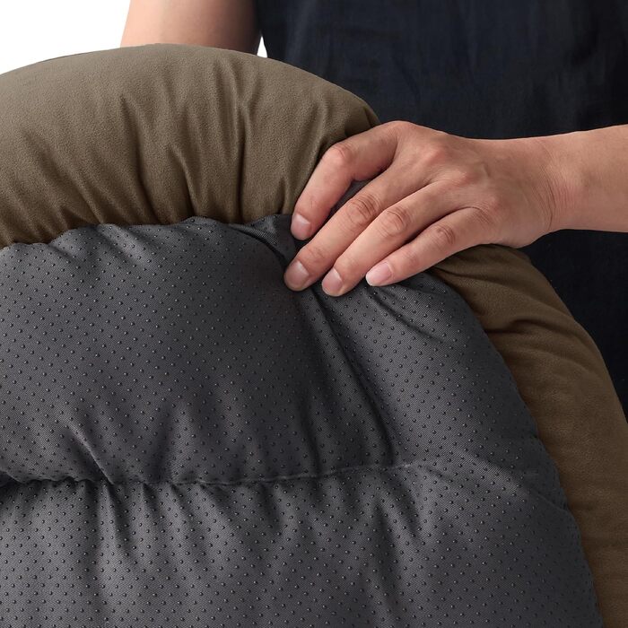 Ліжко для котів BEDSURE велике, миється - 63.5x53см, неслизьке, для собак маленьких порід, квадратне ліжко-кошик з м'яким бортиком, (51 x 41 см (Д x Ш), Коричневе)