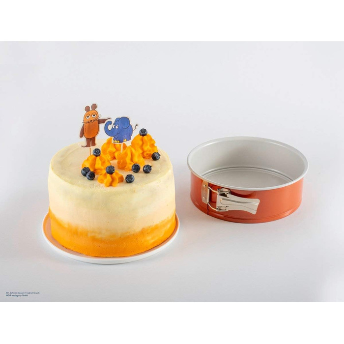 Форма для випічки Dr. Oetker DieMaus Ø26 см, кругла, з антипригарним покриттям (оранжево-кремовий)