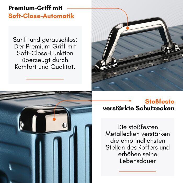 Валіза It'Go Aluiniu Rahen Koffer: велика, жорстка, на 4 колесах, для подорожей (блакитна, L)