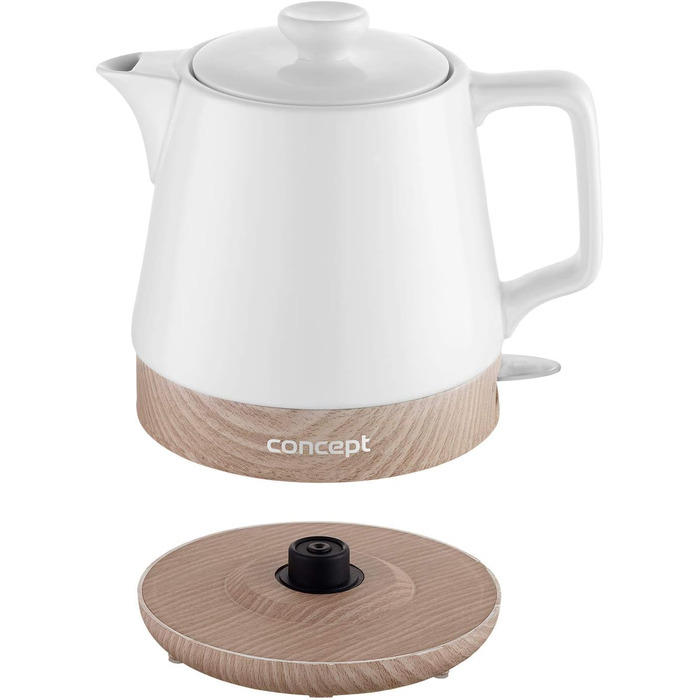 Електричний чайник CONCEPT RK0060, 1 л, білий. Керамічний, 1200 Вт, для дому