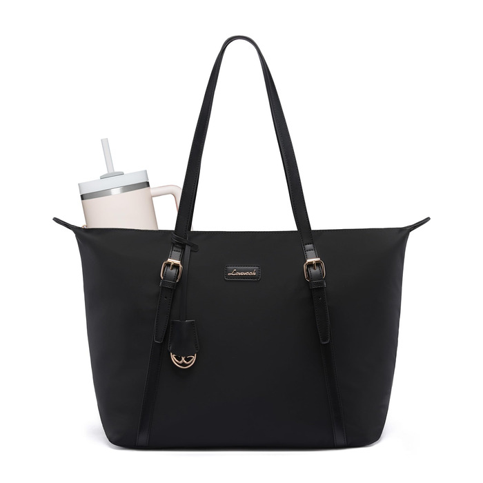 Сумка для ноутбука LOVEVOOK жіноча велика шопер для роботи, університету, школи, чорна, 15.6 дюймів