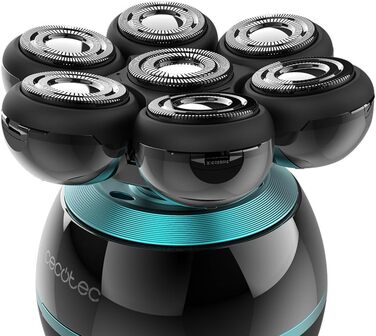 Електричний голчастий триммер Cecotec Bamba PrecisionCare для гоління голови, 7 плаваючих лез, 60 хв роботи, станція зарядки, дисплей, портативний, легке очищення