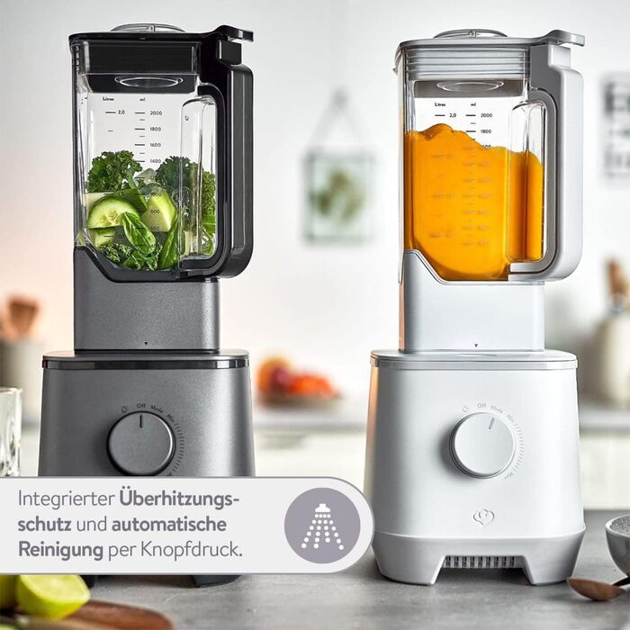 Hochleistungsmixer SPRINGLANE Hanno 2000W: 4 програми, самоочищення, 2.5л Tritan, без BPA, з нержавіючою сталею, To-Go пляшка