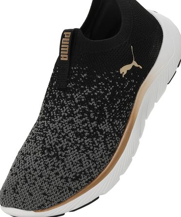 Жіночі кросівки Puma Softride Remi Slip-on для бігу та повсякденного носіння (37.5 EU, чорний, золотий, темно-сірий)