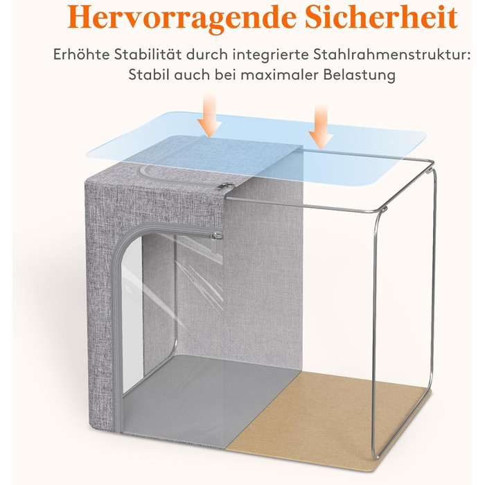 Коробка для зберігання одягу з кришкою від Lifewit, 100л, сіра (3 шт.)