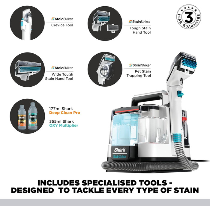 Shark PX200EUT StainStriker: Пилосос для видалення плям з 5 насадками