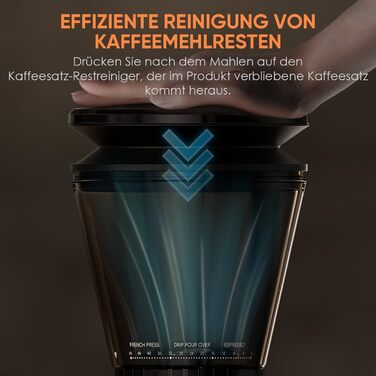 Електрична кавомолка Biolomix для еспресо з регулюванням помелу та контейнером для портафільтра (CG210-2)