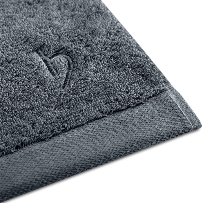 Herzbach Home Luxury Sauna Towel 2-Piece Set, Premium Quality, 100% Cotton, 80 x 200 cm (Gray Blue)