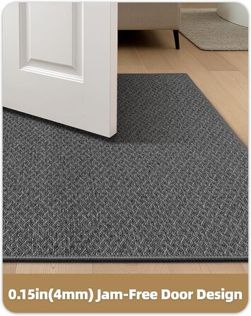 Тонкий килимок для входу COLOR&GEOMETRY, протибризковий та протиковзкий килим у передпокою, темно-сірий, 92 x 142 см