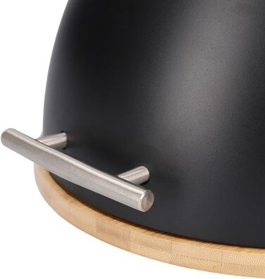 HOMLA Металева хлібниця з кришкою, 37 x 26 x 22 см, чорний Darvin