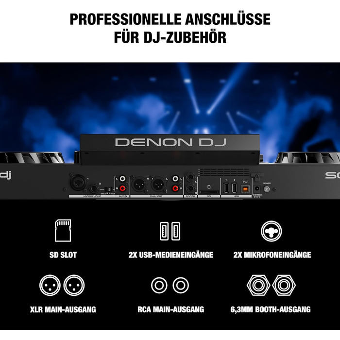 DJ контролер Denon DJ SC LIVE 4: 4 деки, Stem-розділення, Wi-Fi, вбудовані динаміки, сумісність з Serato DJ та Virtual DJ